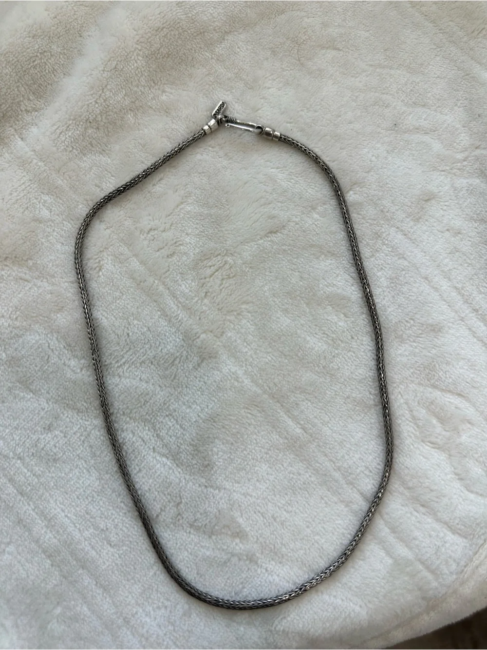 Braided Men’s Chain Necklace in Silver